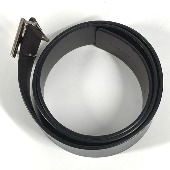 BURBERRY TB logo Buckle belt for bottoms belt Leather Black/SilverHardware - Picture 4 of 12